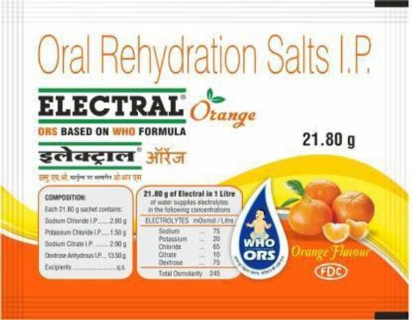 Electral Orange Powder 21.8 gm (Pack of 20) Energy Drin...