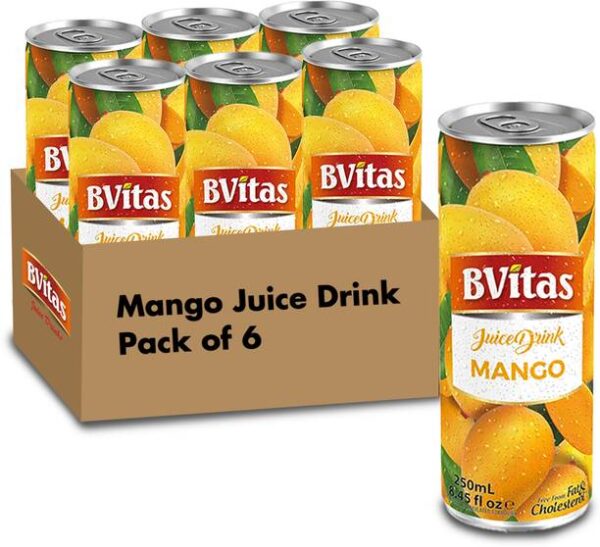 BVitas Mango Juice Drink (Pack of 6) | 250 ml Each
