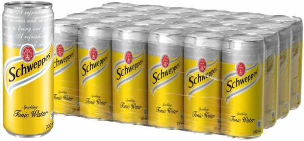Schweppes Tonic Sparkling water 320ml (Pack of 24 Cans)...