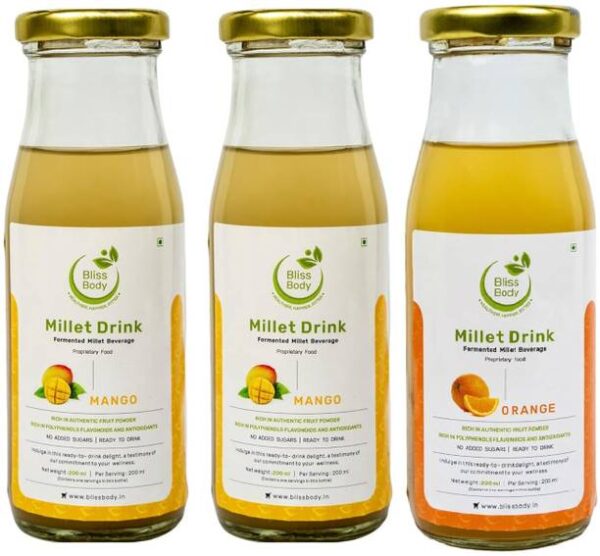 Bliss Body Sugar-Free Mango & Orange Flavour Millet Fer...