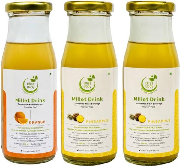 Bliss Body Sugar-Free Pineapple & Orange Flavour Millet...