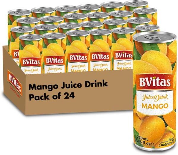 BVitas Mango Juice Drink (Pack of 24) | 250 ml Each