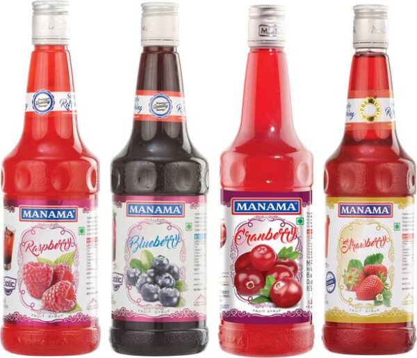 MANAMA Jeera Masala Syrup and Strawberry Syrup, Mixer f...