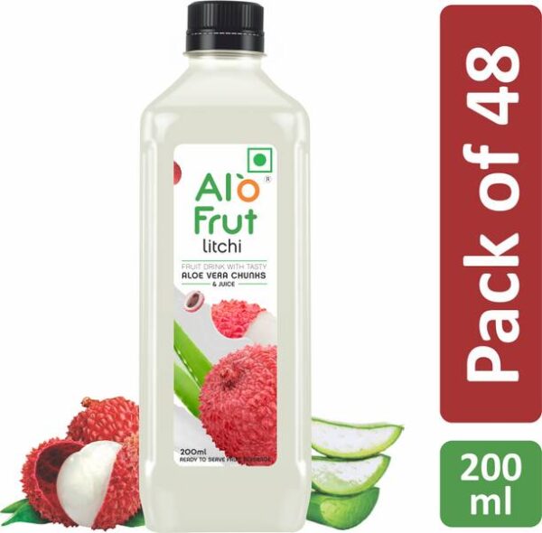 ALOFRUT Litchi Aloevera Chunks & Juice 200 ml | Ready t...